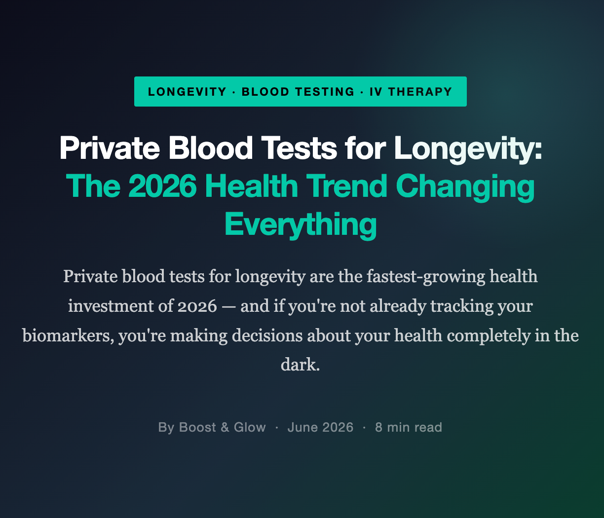 Private Blood Tests for Longevity: The 2026 Health Trend Changing Everything