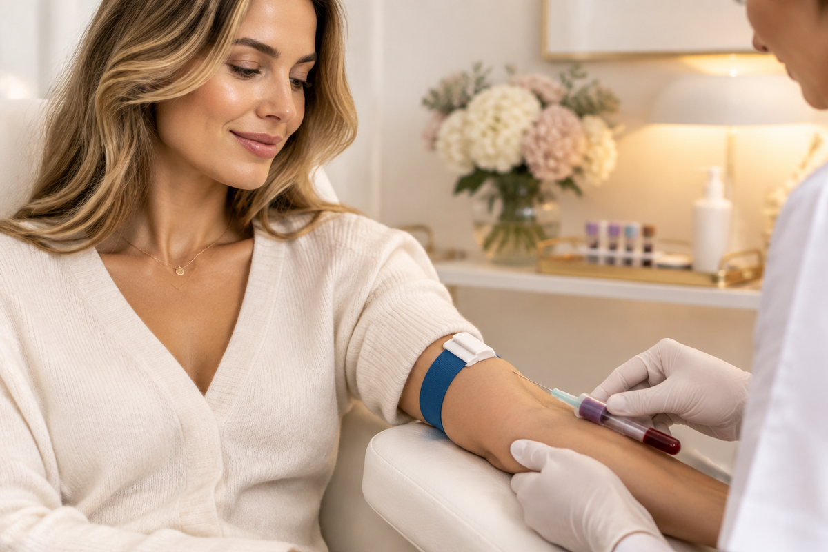 Boost & Glow graphic: are mood swings, fatigue and brain fog hormones? Female Hormone Profile blood test, £146.99.