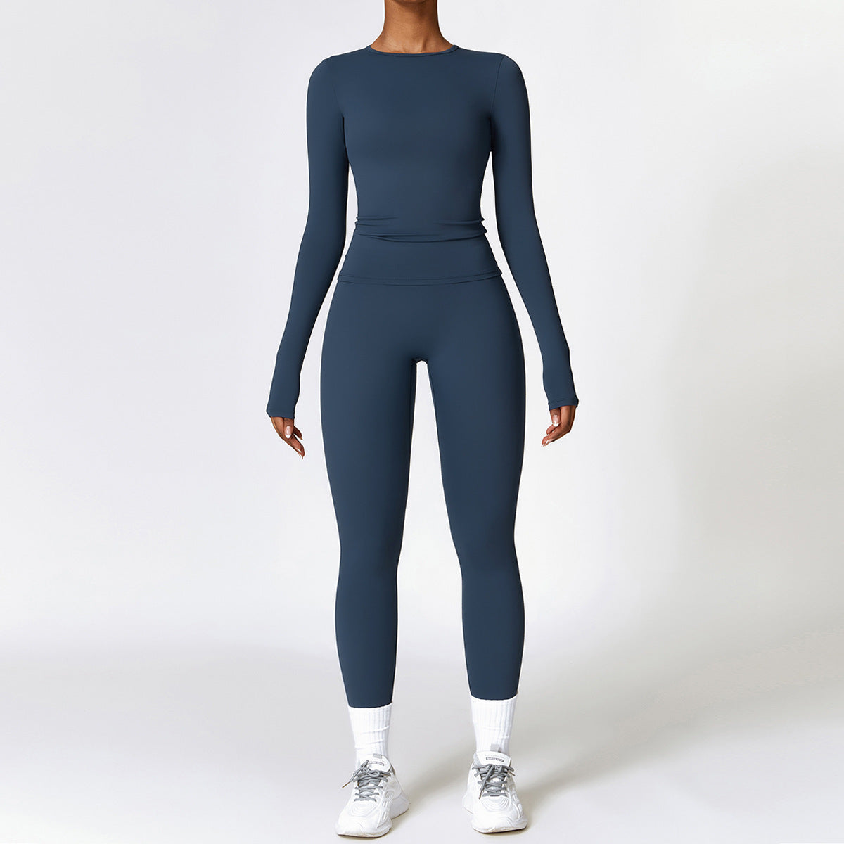 Tight Fitted Yoga High Waisted Bottoms & Long Top