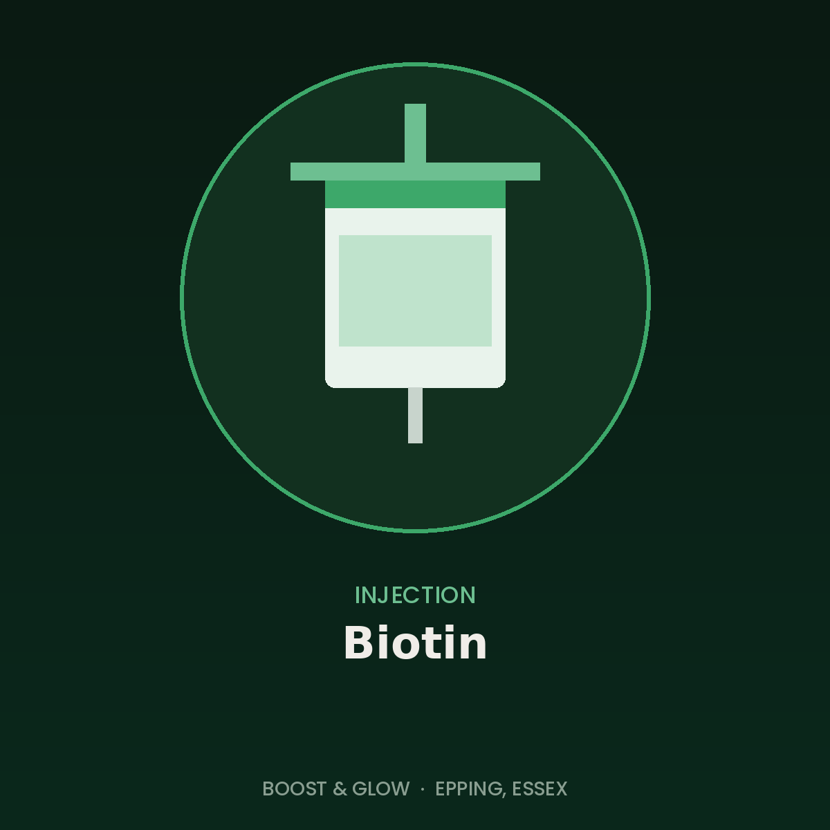 Biotin injection given in Epping, Essex by Boost & Glow