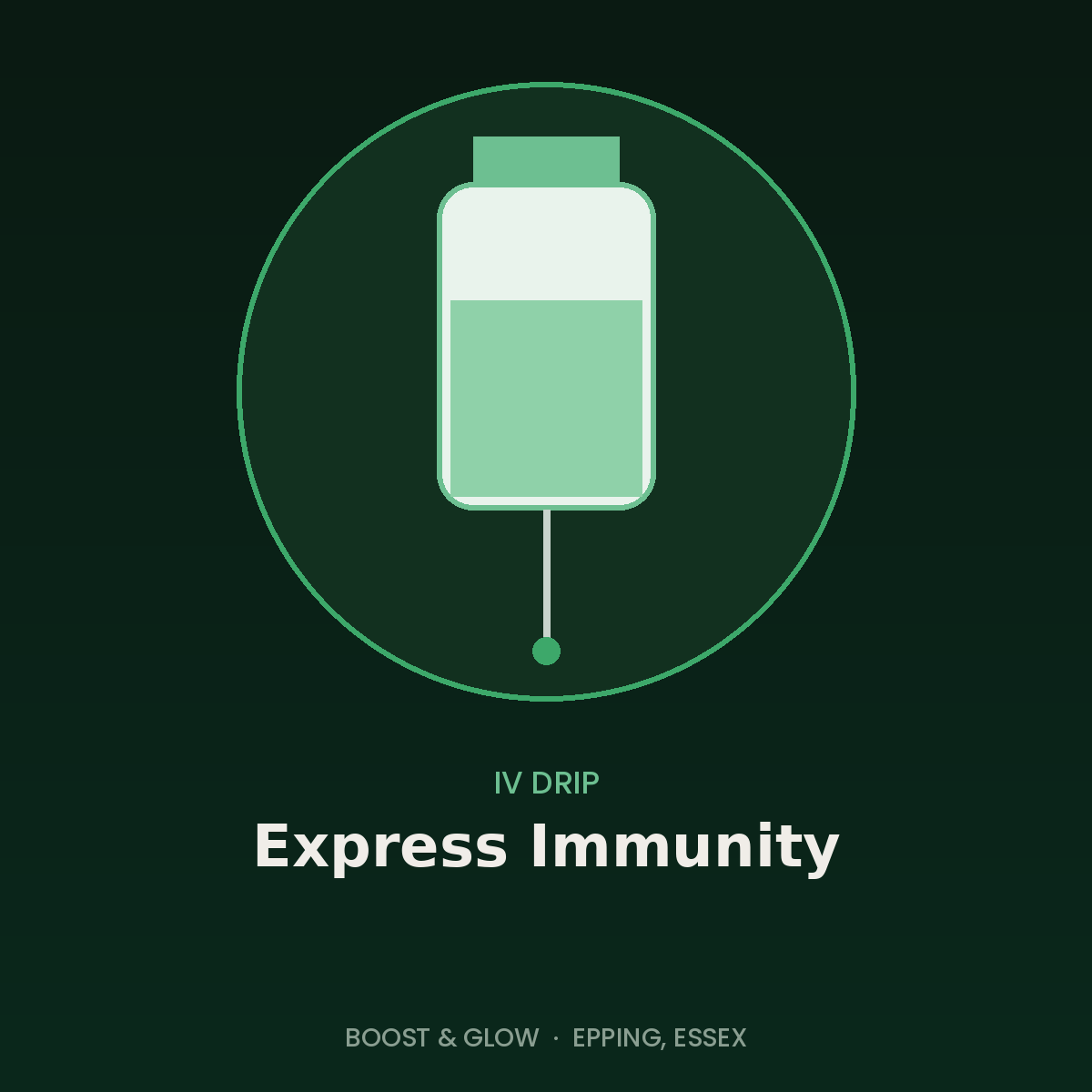 Express Immunity IV drip in Epping, Essex by Boost & Glow