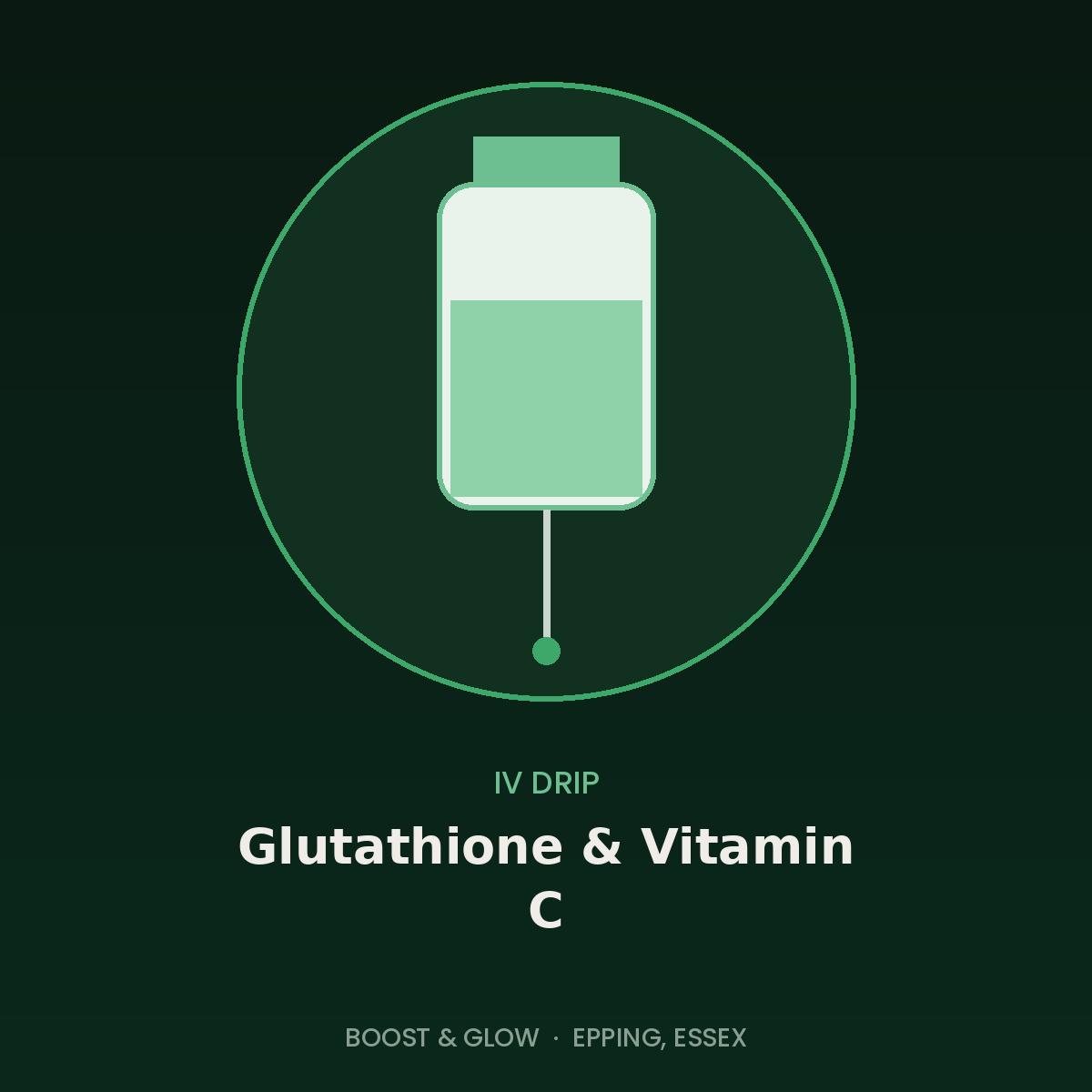 Glutathione and vitamin C IV drip in Epping, Essex by Boost & Glow