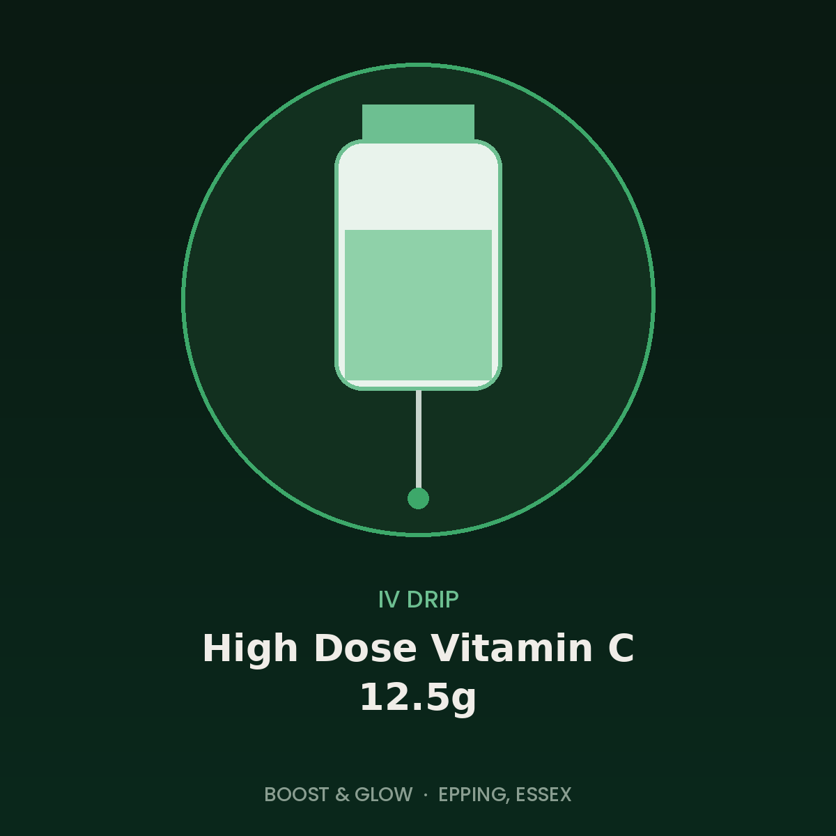 High dose vitamin C 12.5g IV drip in Epping, Essex by Boost & Glow