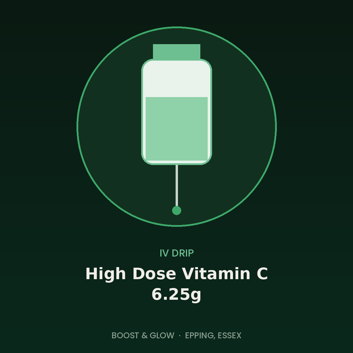 High dose vitamin C 6.25g IV drip in Epping, Essex by Boost & Glow