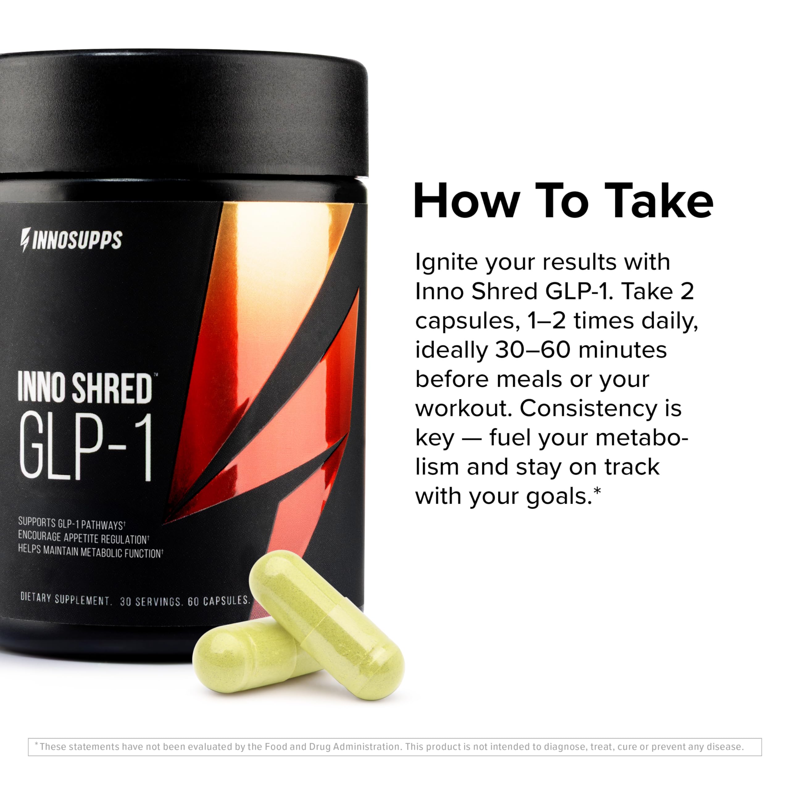 Inno Shred GLP-1 by InnoSupps | Thermogenic & Appetite Support | 60 Capsules