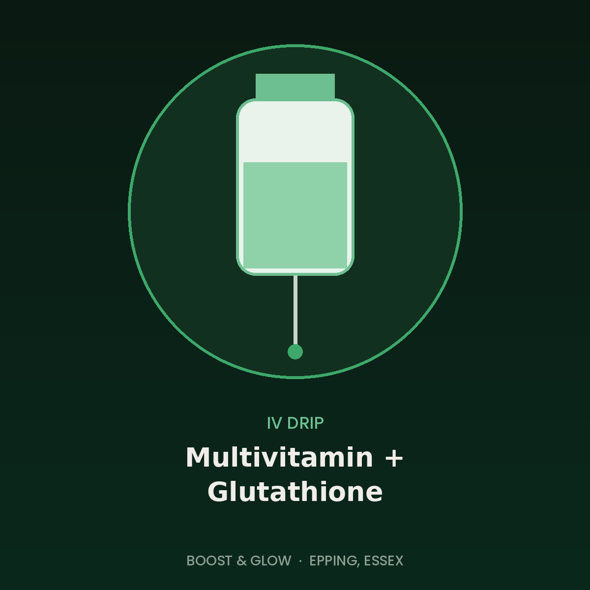 Multivitamin plus glutathione IV drip in Epping, Essex by Boost & Glow