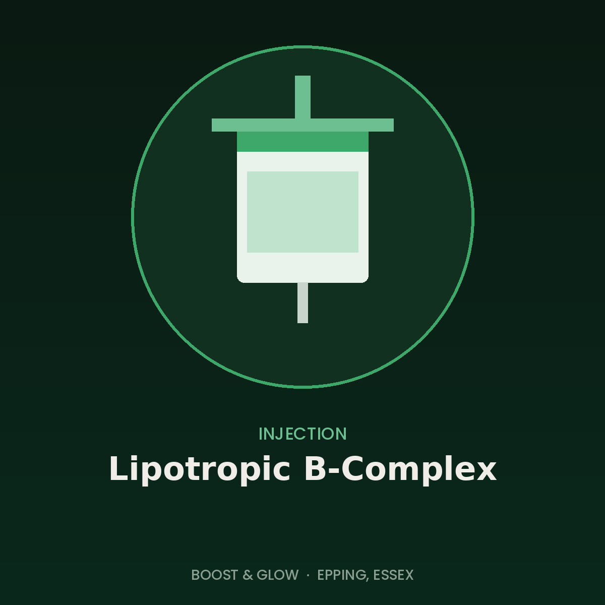 Lipotropic B-complex injection given in Epping, Essex by Boost & Glow