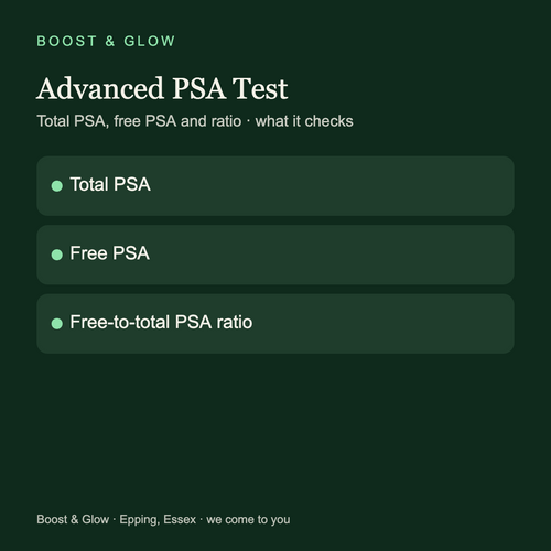Advanced PSA prostate blood test: total PSA, free PSA and free-to-total ratio