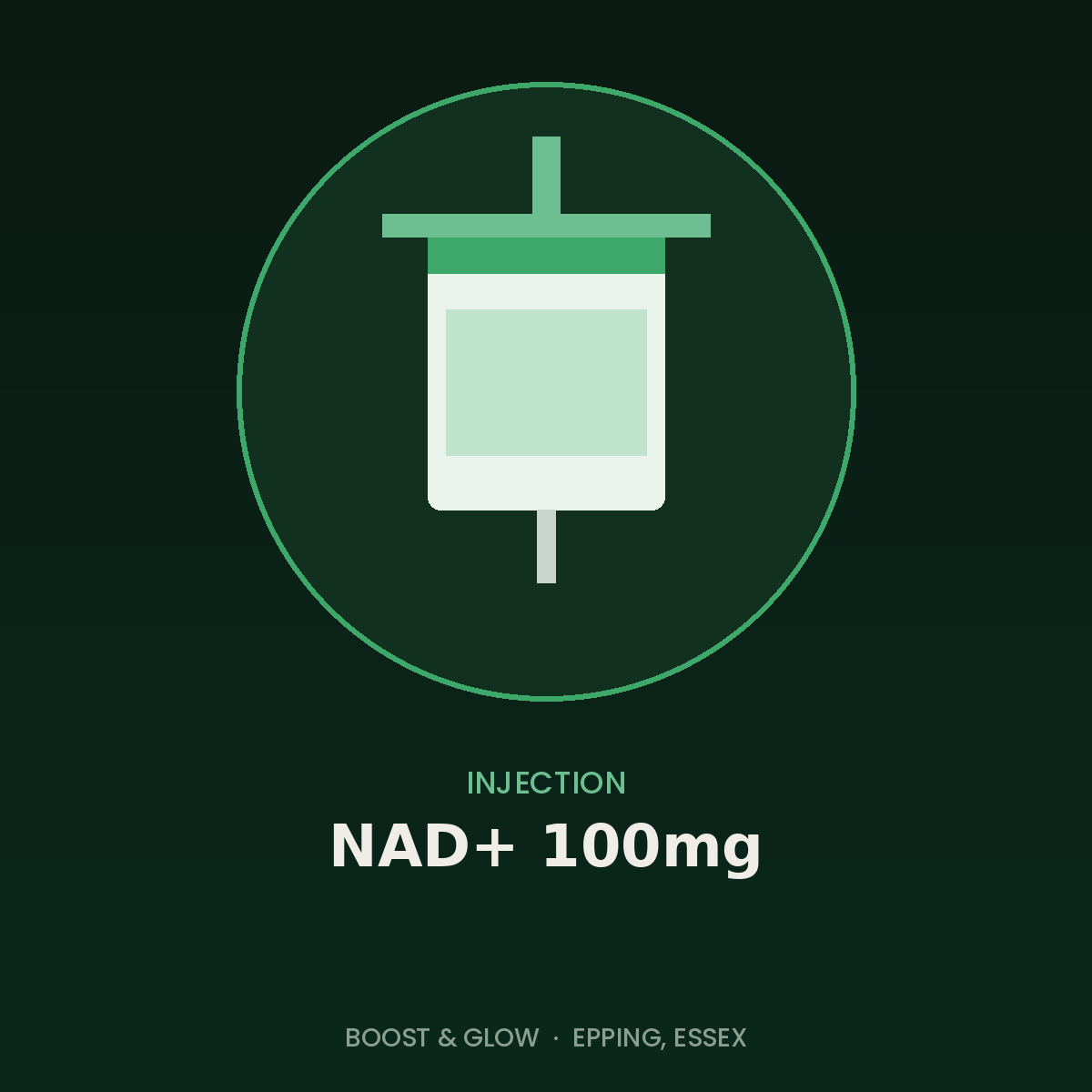 NAD+ 100mg intramuscular injection in Epping, Essex by Boost & Glow