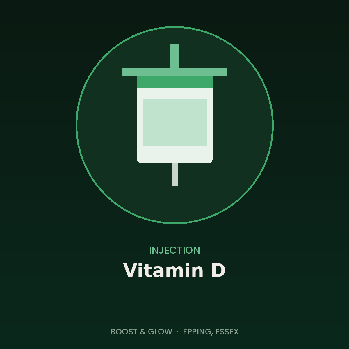 Vitamin D injection given in Epping, Essex by Boost & Glow